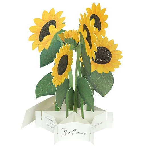 3D sunflower bouquet pop up greeting card