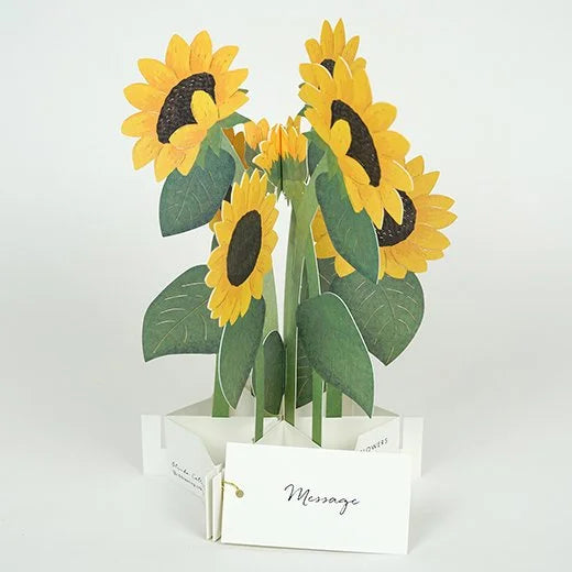 3D sunflower bouquet pop up greeting card