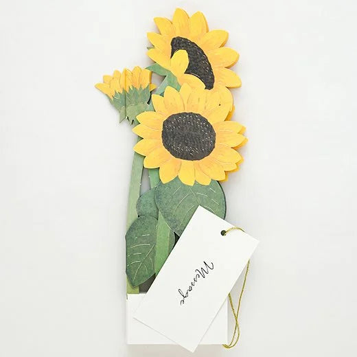 3D sunflower bouquet pop up greeting card