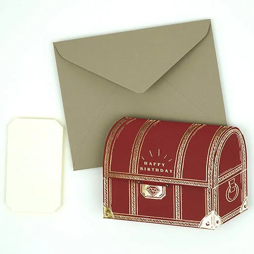 Treasury Pop up birthday card greeting card - Red