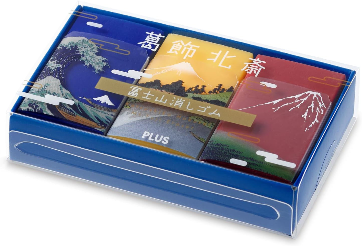 PLUS Mt. Fuji Eraser limited edition (Katsushika Hokusai) set of 3