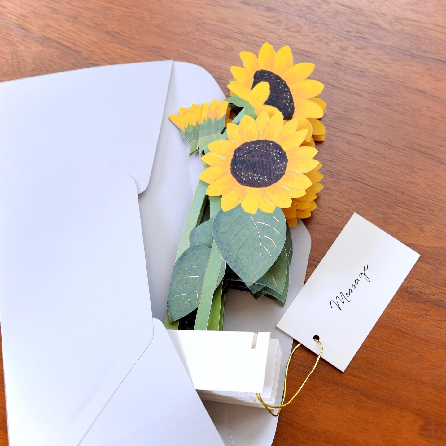 3D sunflower bouquet pop up greeting card