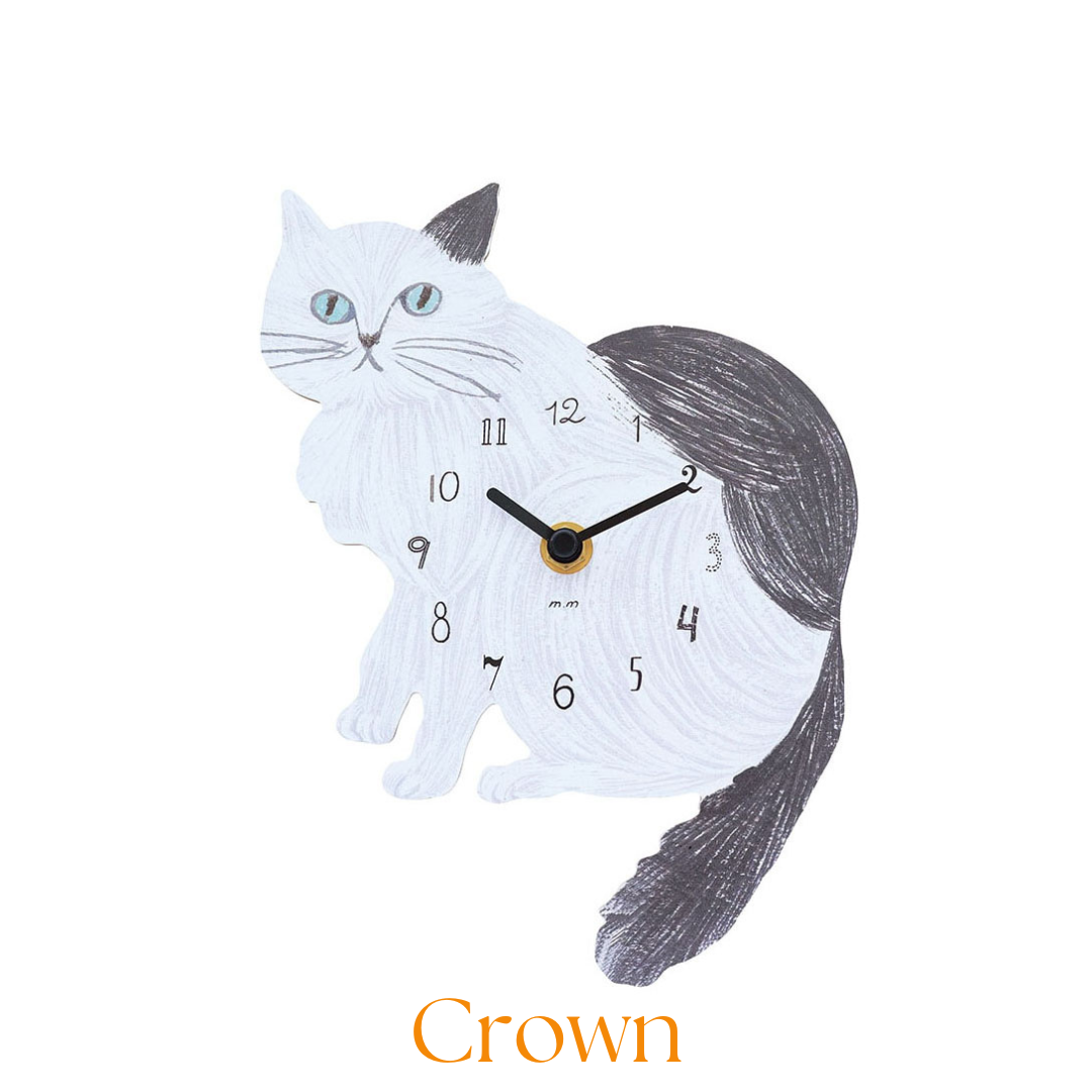 Matsuo Miyuki Cute Die-cut cat wall clock | Wall decor