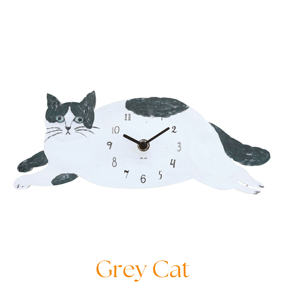 Matsuo Miyuki Cute Die-cut cat wall clock | Wall decor