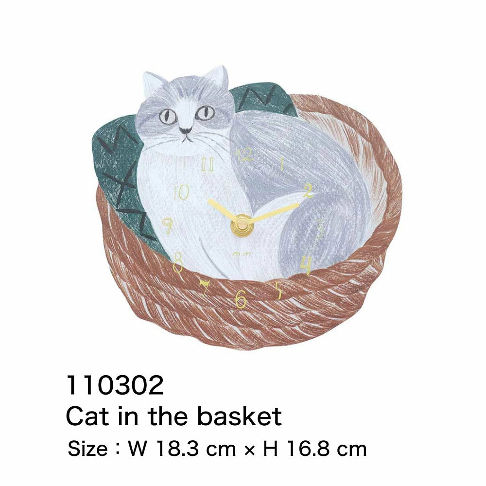 Matsuo Miyuki Cute Die-cut cat wall clock | Home decor