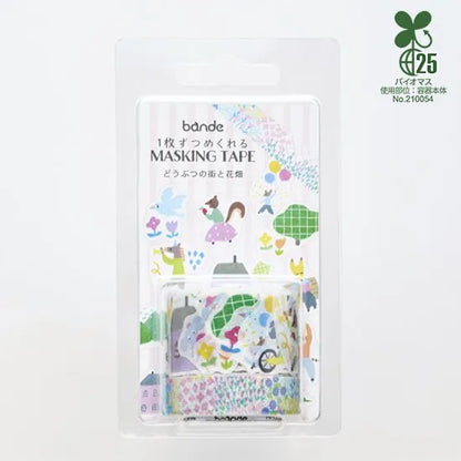Bande Washi Masking Roll Sticker Set – Animal Town & Flower Garden (2-Rolls)