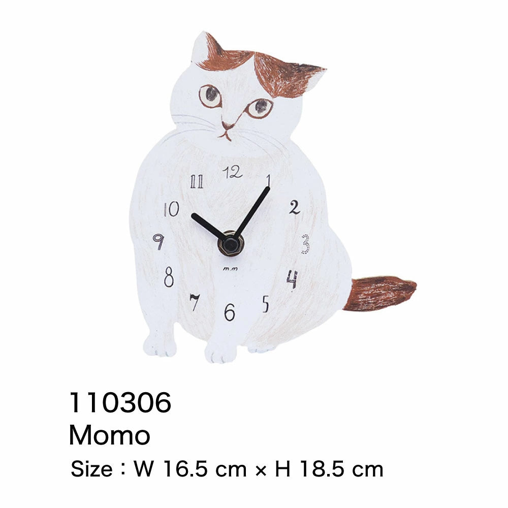 Matsuo Miyuki Cute Die-cut cat wall clock | Home decor