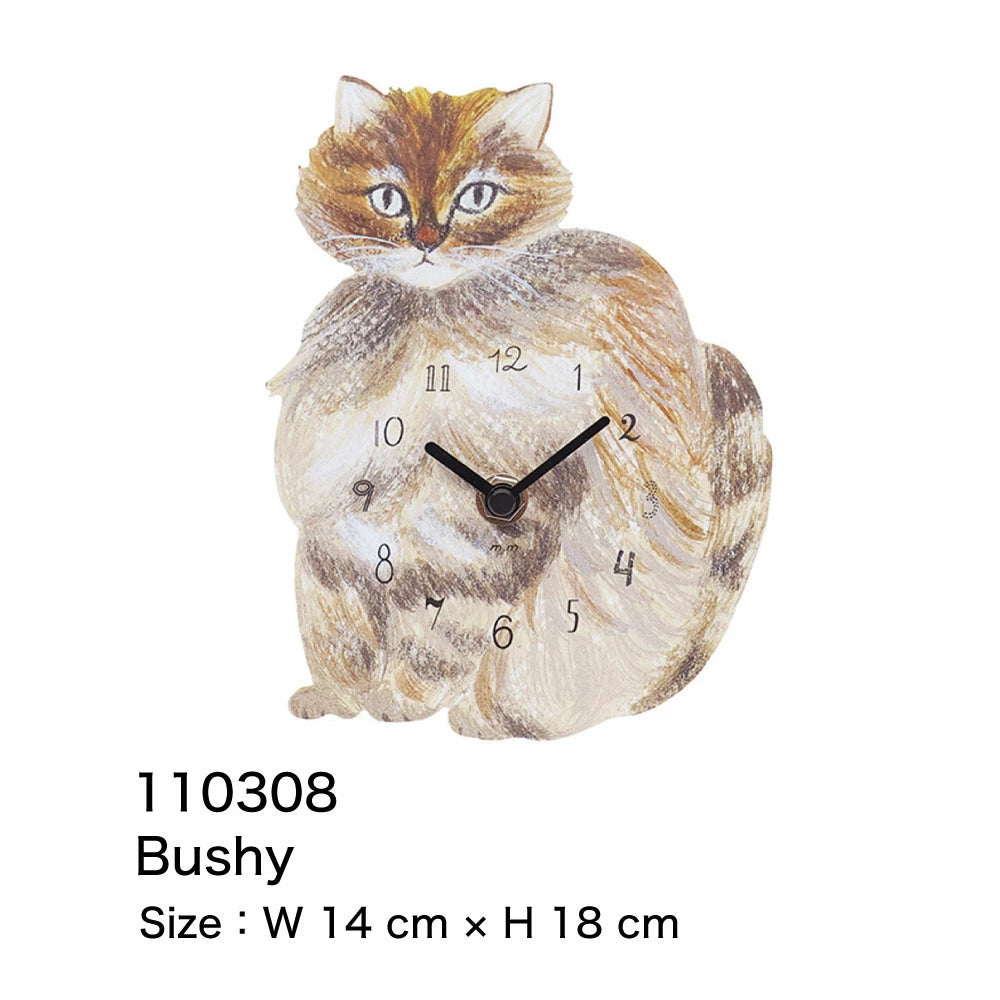 Matsuo Miyuki Cute Die-cut cat wall clock | Home decor