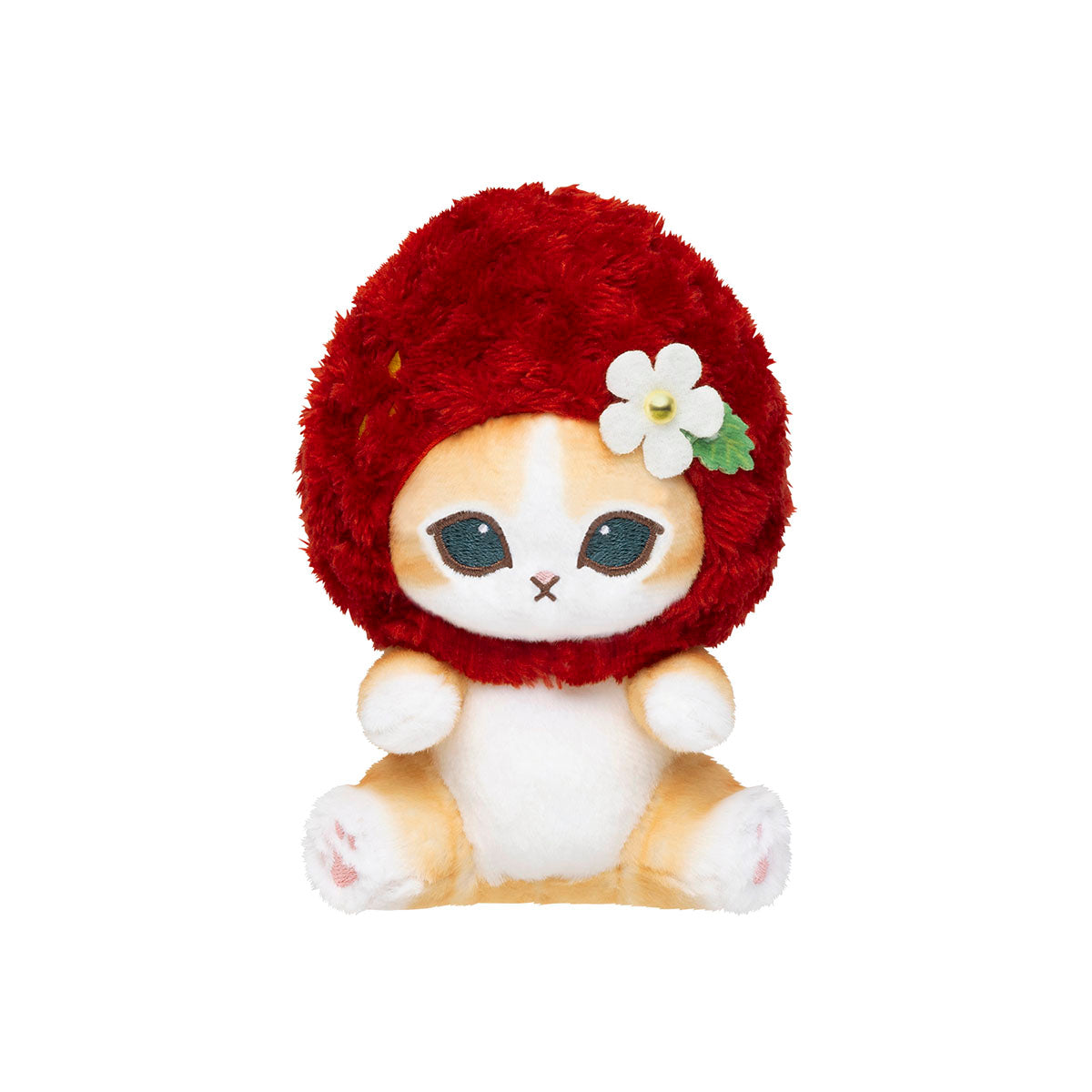 Mofusand Strawberry Cat Plush in Basket