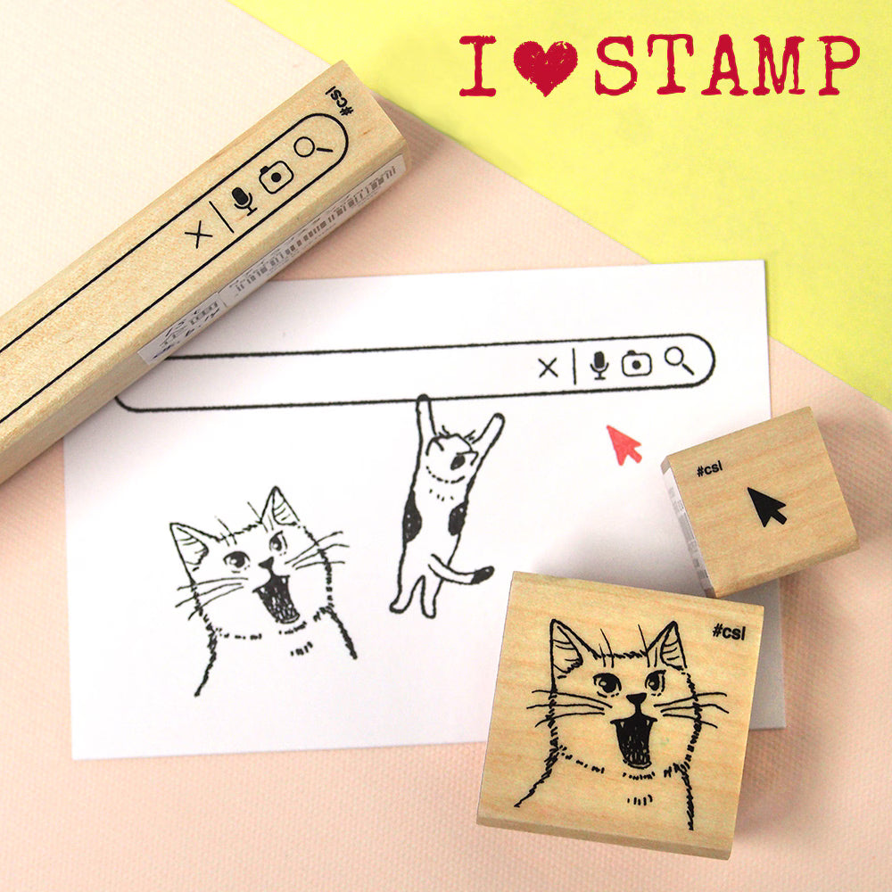 Kodomo No Kao - I Love Stamp - Open-Mouth Cat Rubber Stamp