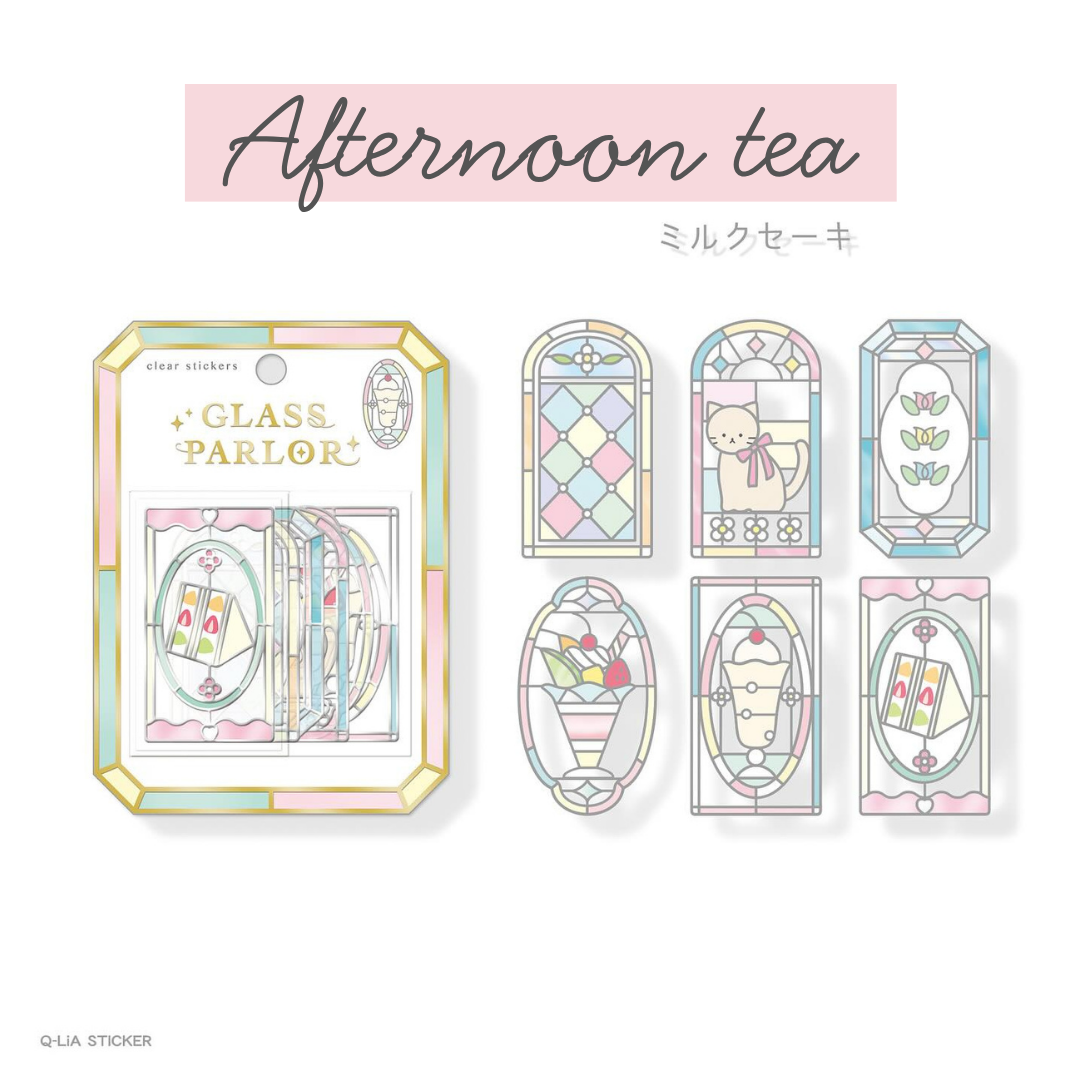 Q-lia GLASS PARLOR Die Cut Clear Stickers Pack | 18 Pcs