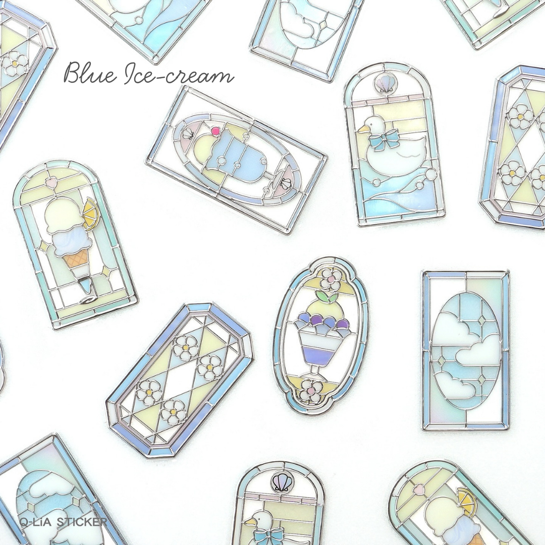 Q-lia GLASS PARLOR Die Cut Clear Stickers Pack | 18 Pcs