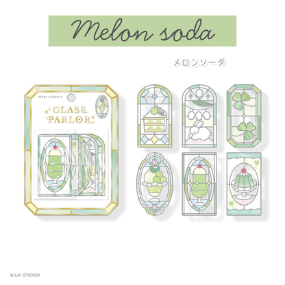 Q-lia GLASS PARLOR Die Cut Clear Stickers Pack | 18 Pcs