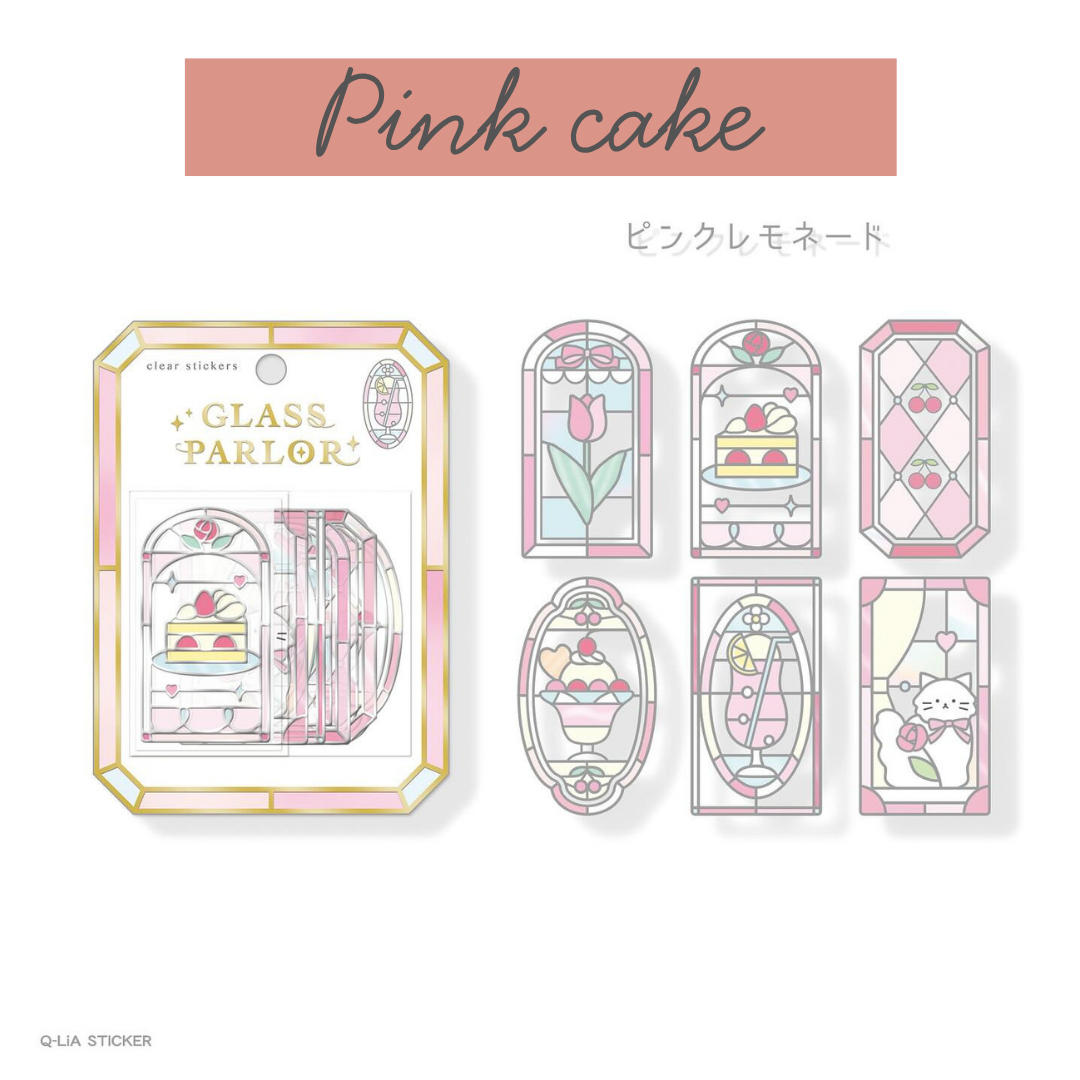 Q-lia GLASS PARLOR Die Cut Clear Stickers Pack | 18 Pcs