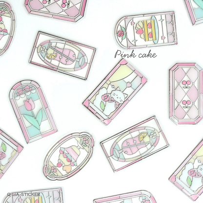 Q-lia GLASS PARLOR Die Cut Clear Stickers Pack | 18 Pcs
