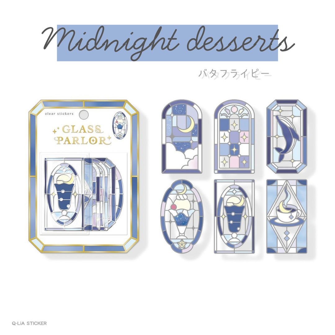 Q-lia GLASS PARLOR Die Cut Clear Stickers Pack | 18 Pcs