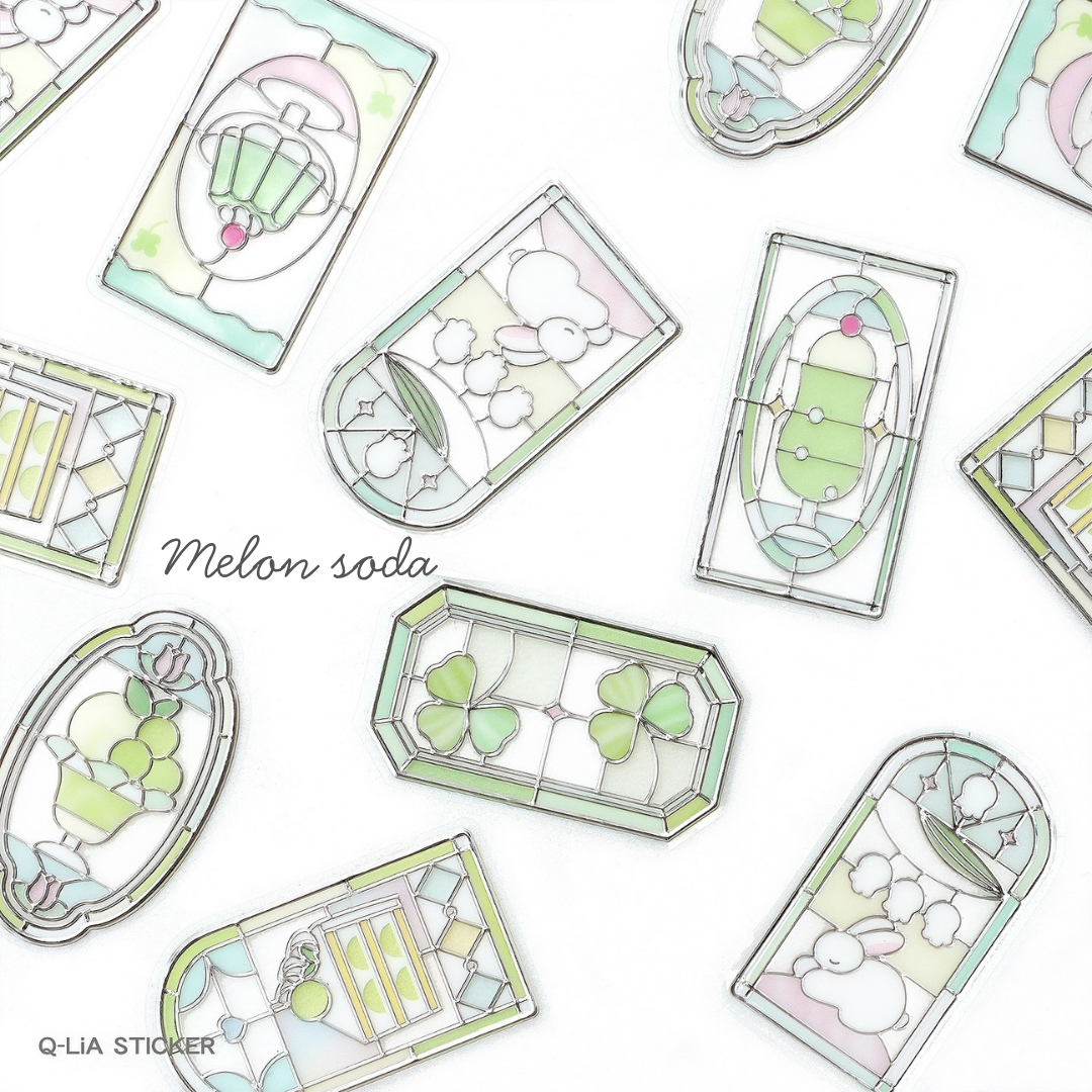 Q-lia GLASS PARLOR Die Cut Clear Stickers Pack | 18 Pcs