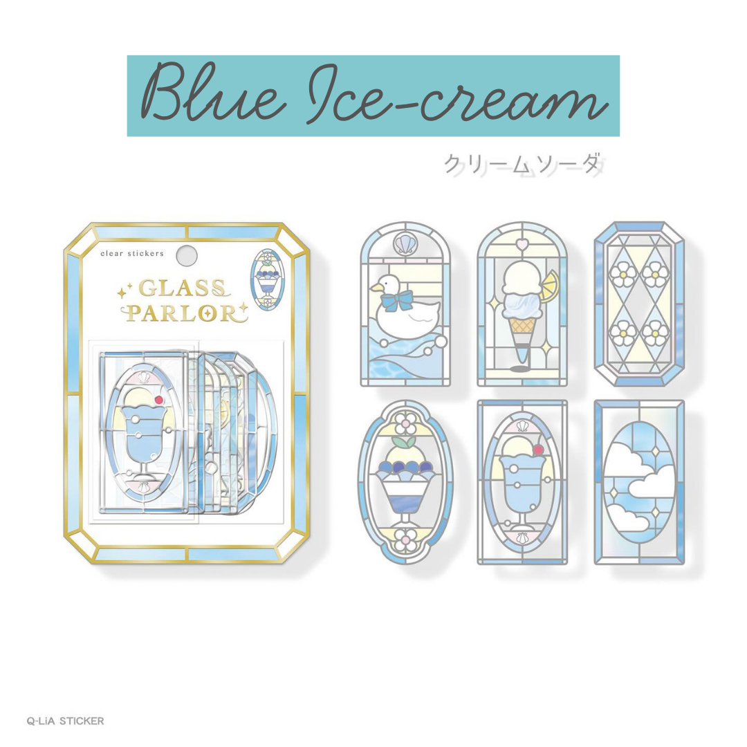 Q-lia GLASS PARLOR Die Cut Clear Stickers Pack | 18 Pcs