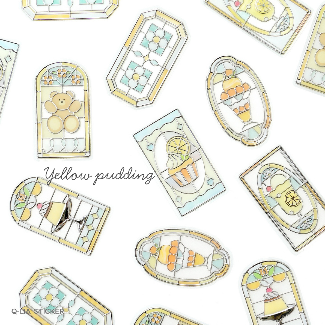 Q-lia GLASS PARLOR Die Cut Clear Stickers Pack | 18 Pcs