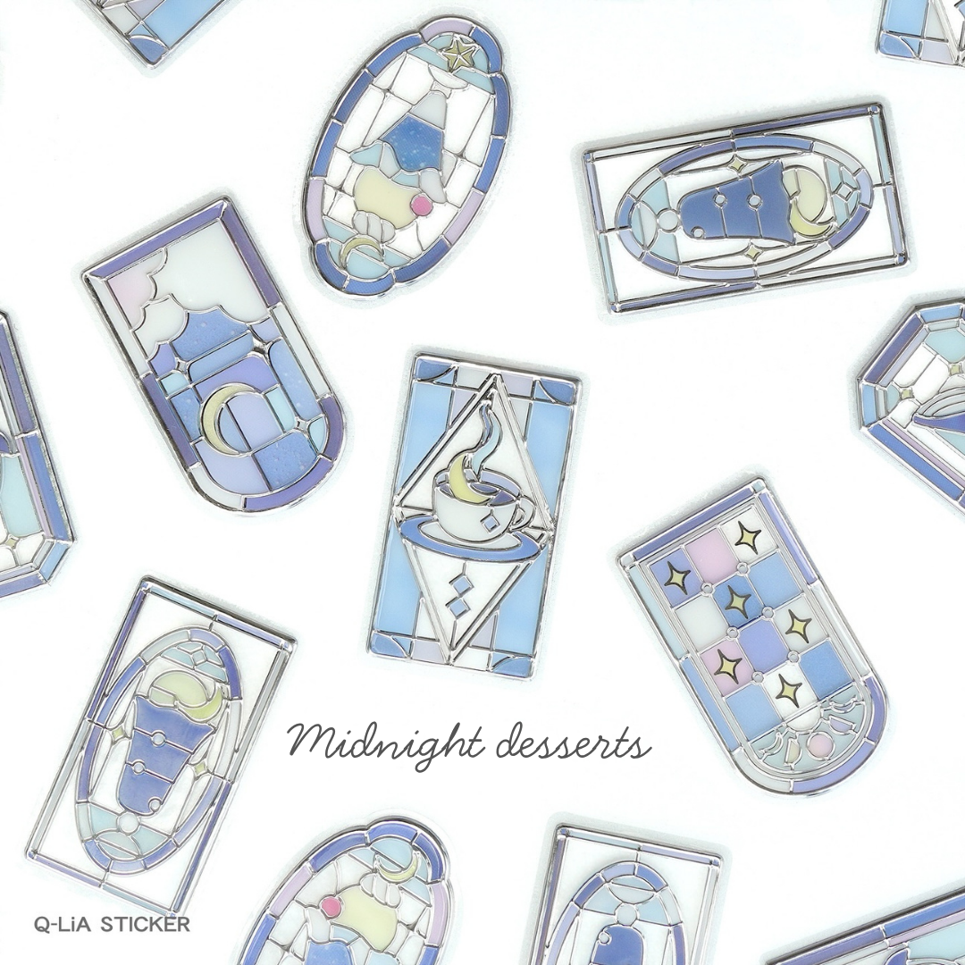 Q-lia GLASS PARLOR Die Cut Clear Stickers Pack | 18 Pcs