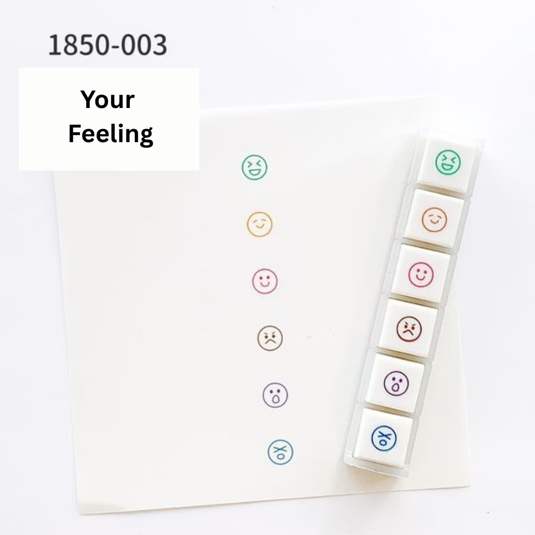 KODOMO NO KAO Pochitto6 Japanese Planner Self-Inking Mini Stamp Set for Journaling