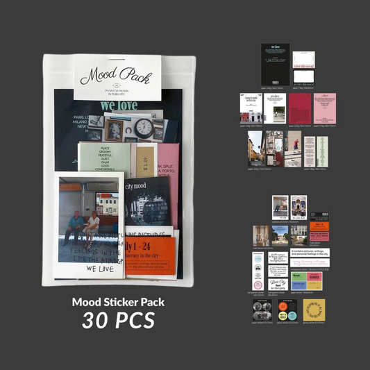 Aesthetic Mood Theme Sticker & Design Paper Pack | 30 Pcs