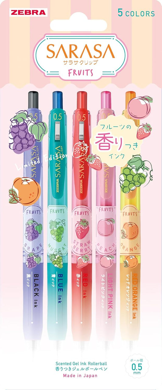 SARASA Clip Fruit Scented Gel Pen (0.5mm) 5 color set