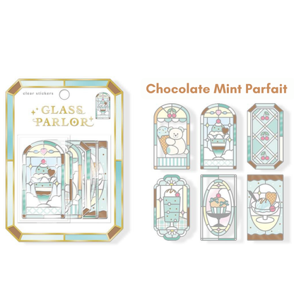 Q-lia GLASS PARLOR Die Cut Clear Stickers Pack | 18 Pcs
