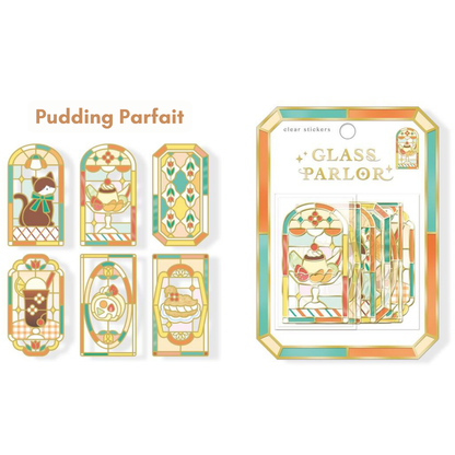 Q-lia GLASS PARLOR Die Cut Clear Stickers Pack | 18 Pcs