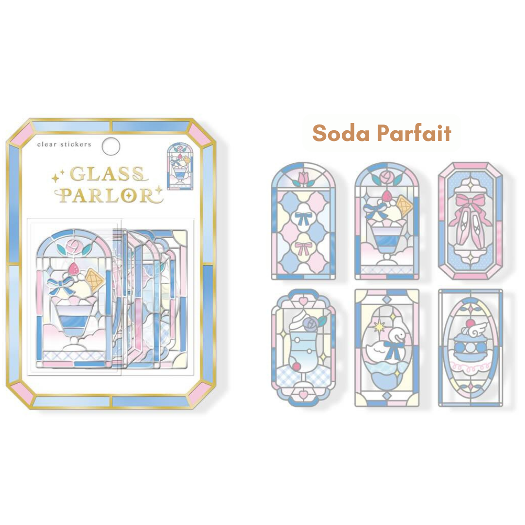Q-lia GLASS PARLOR Die Cut Clear Stickers Pack | 18 Pcs