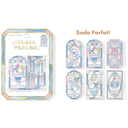 Q-lia GLASS PARLOR Die Cut Clear Stickers Pack | 18 Pcs
