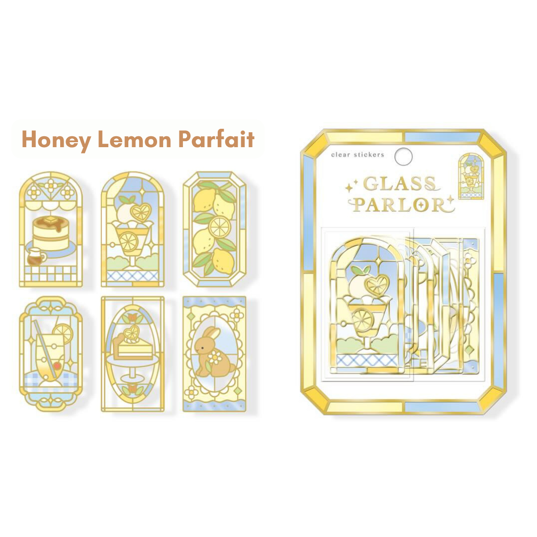 Q-lia GLASS PARLOR Die Cut Clear Stickers Pack | 18 Pcs