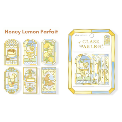 Q-lia GLASS PARLOR Die Cut Clear Stickers Pack | 18 Pcs