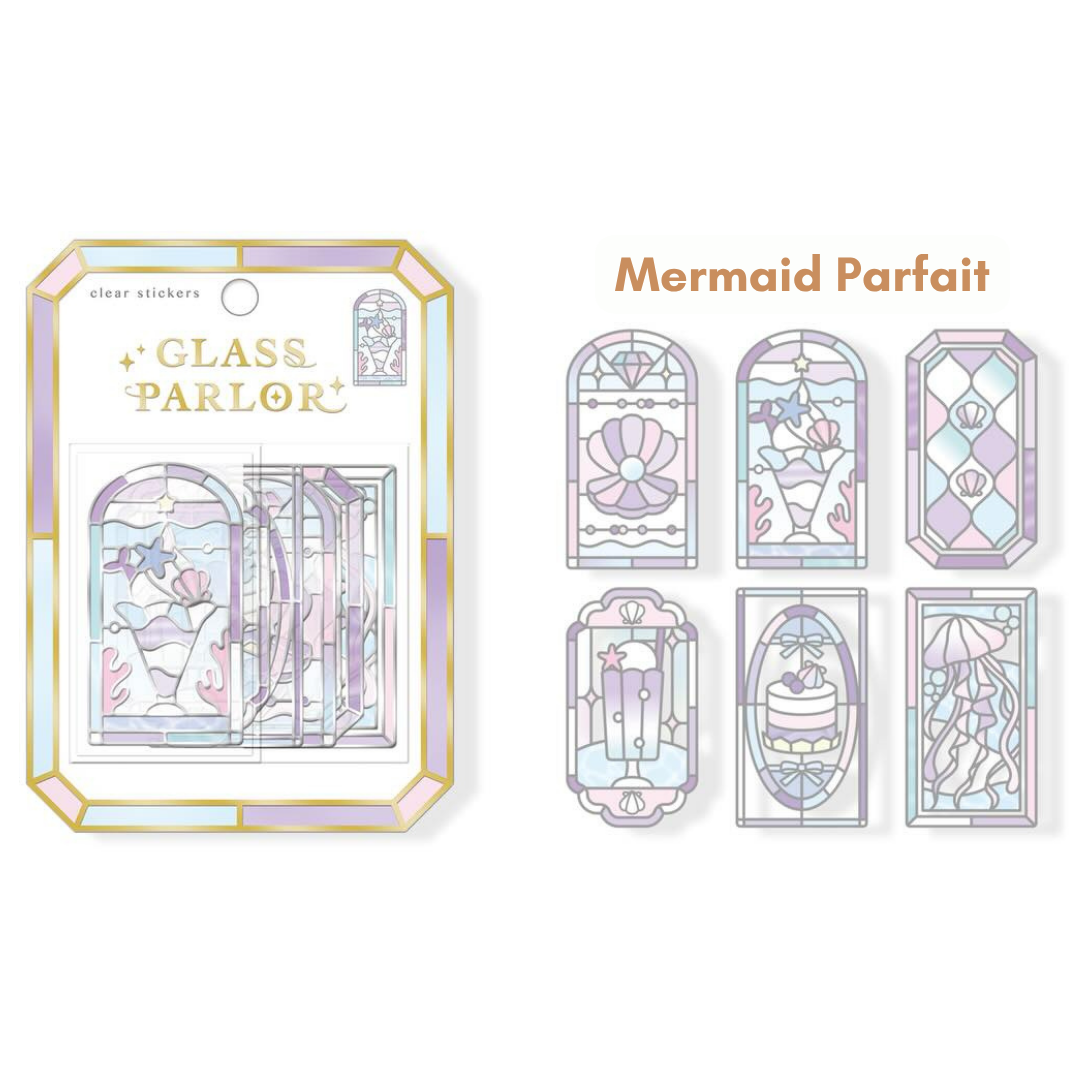 Q-lia GLASS PARLOR Die Cut Clear Stickers Pack | 18 Pcs