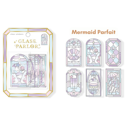 Q-lia GLASS PARLOR Die Cut Clear Stickers Pack | 18 Pcs