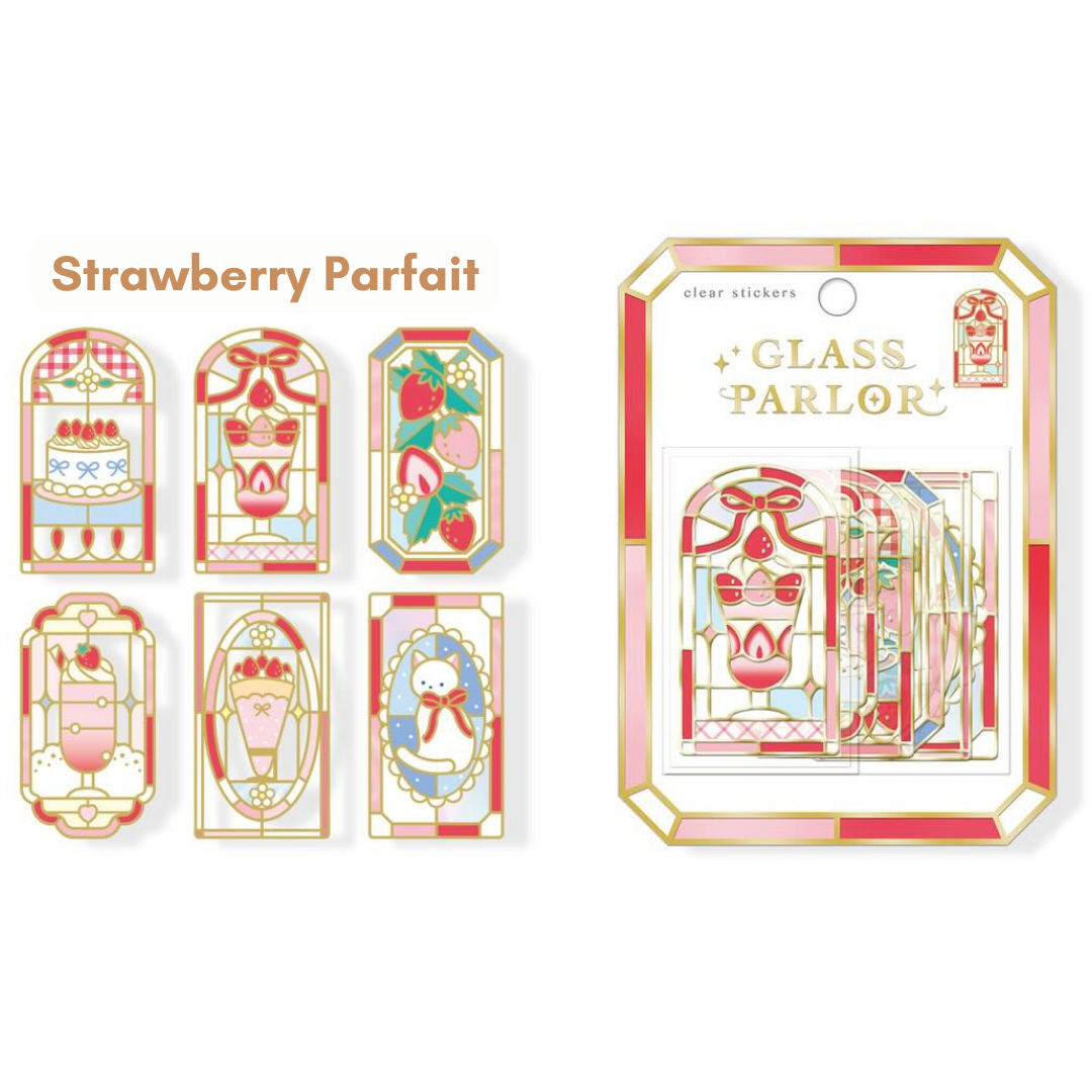 Q-lia GLASS PARLOR Die Cut Clear Stickers Pack | 18 Pcs
