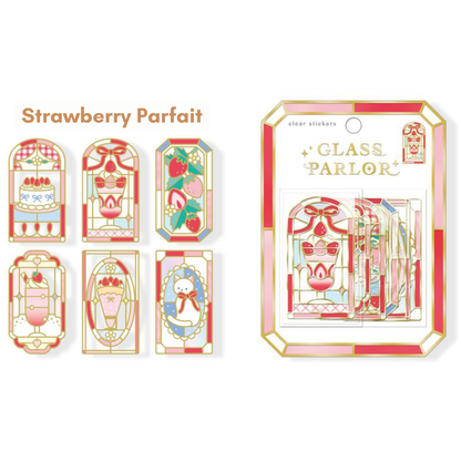 Q-lia GLASS PARLOR Die Cut Clear Stickers Pack | 18 Pcs