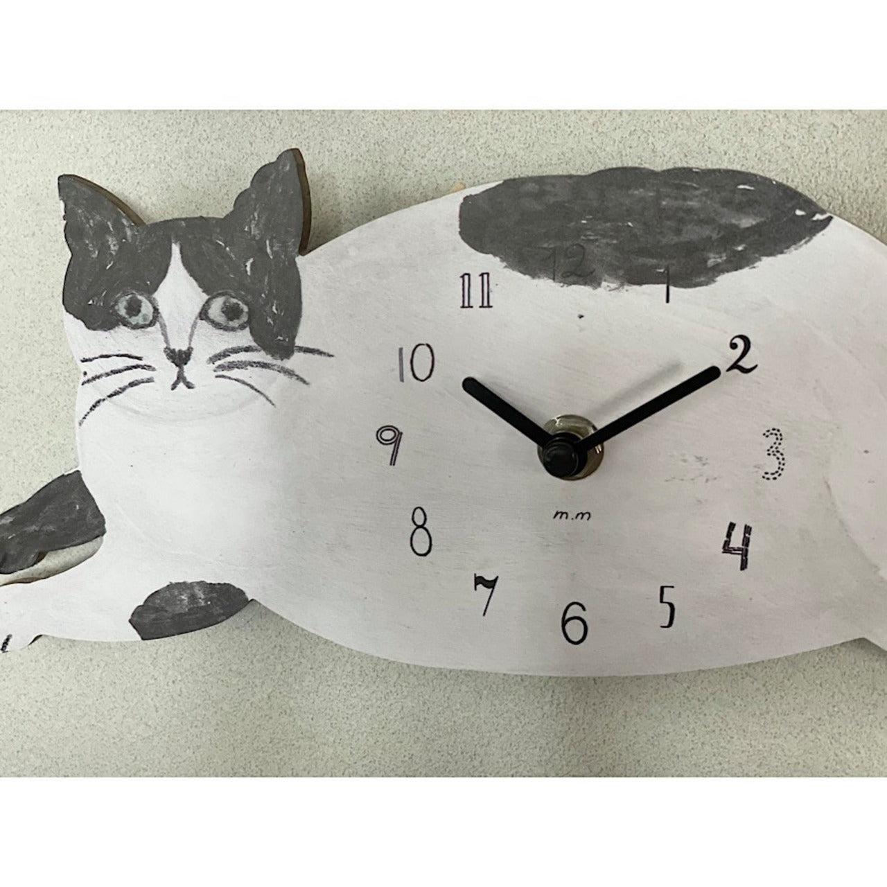 Matsuo Miyuki Cute Die-cut cat wall clock | Wall decor