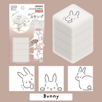 Sun-Star Pyokkori 3-in-1 Planner Animal Decorative Stamp