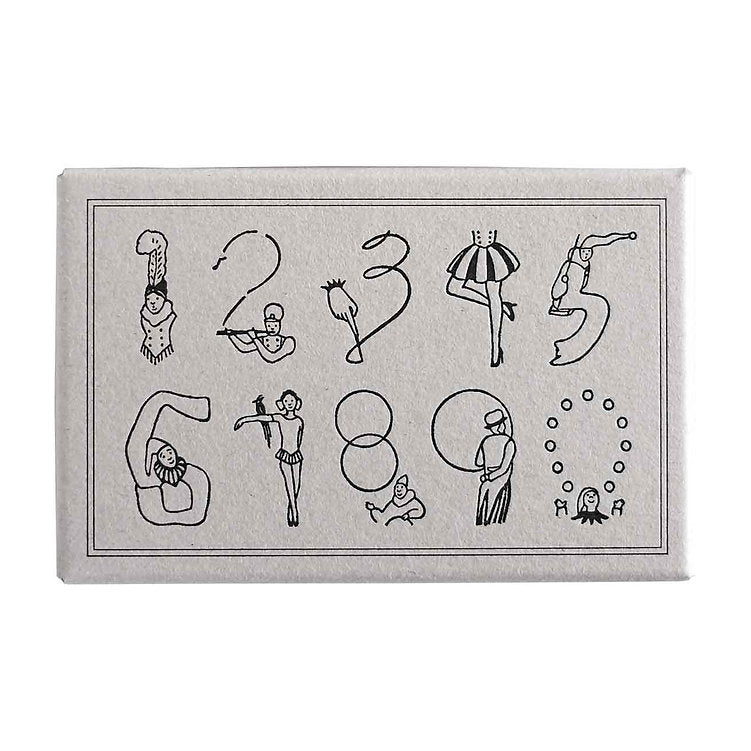 Rakui Hana fun wooden rubber stamp set of the Circus (Numbers)