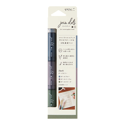 MIDORI Join Dots 3-Color Dot Pen – Japanese Journaling Marker/ Highlighter