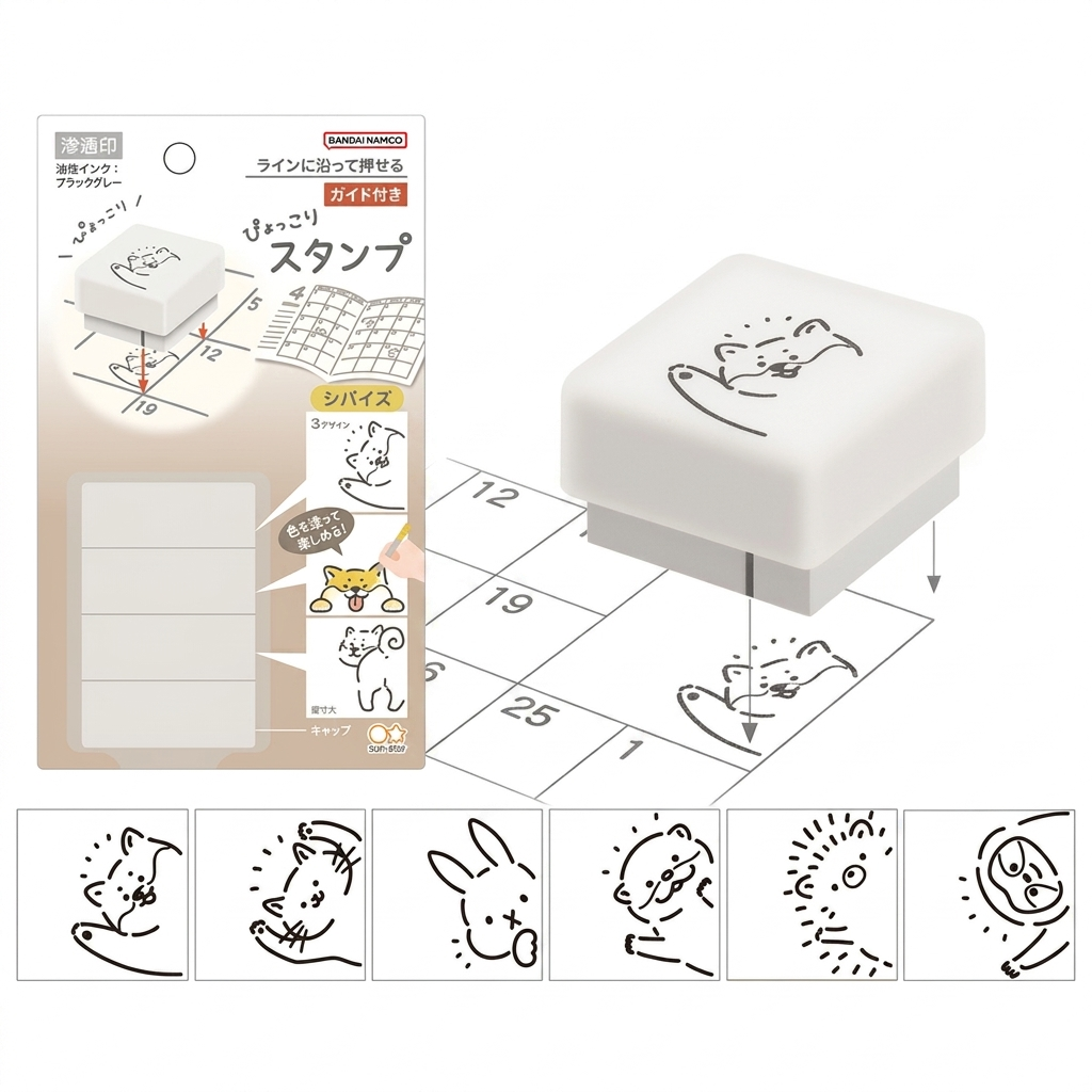 Sun-Star Pyokkori 3-in-1 Planner Animal Decorative Stamp