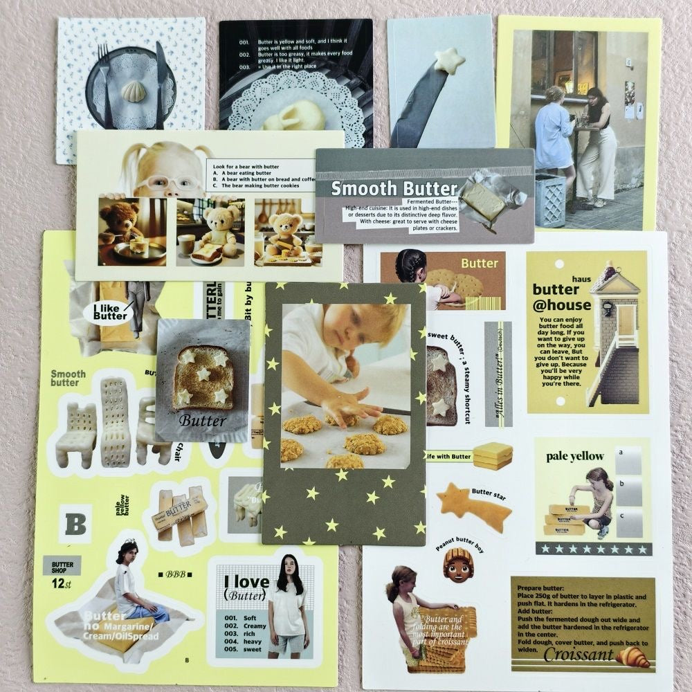 Butter Theme Sticker and Design Paper Pack