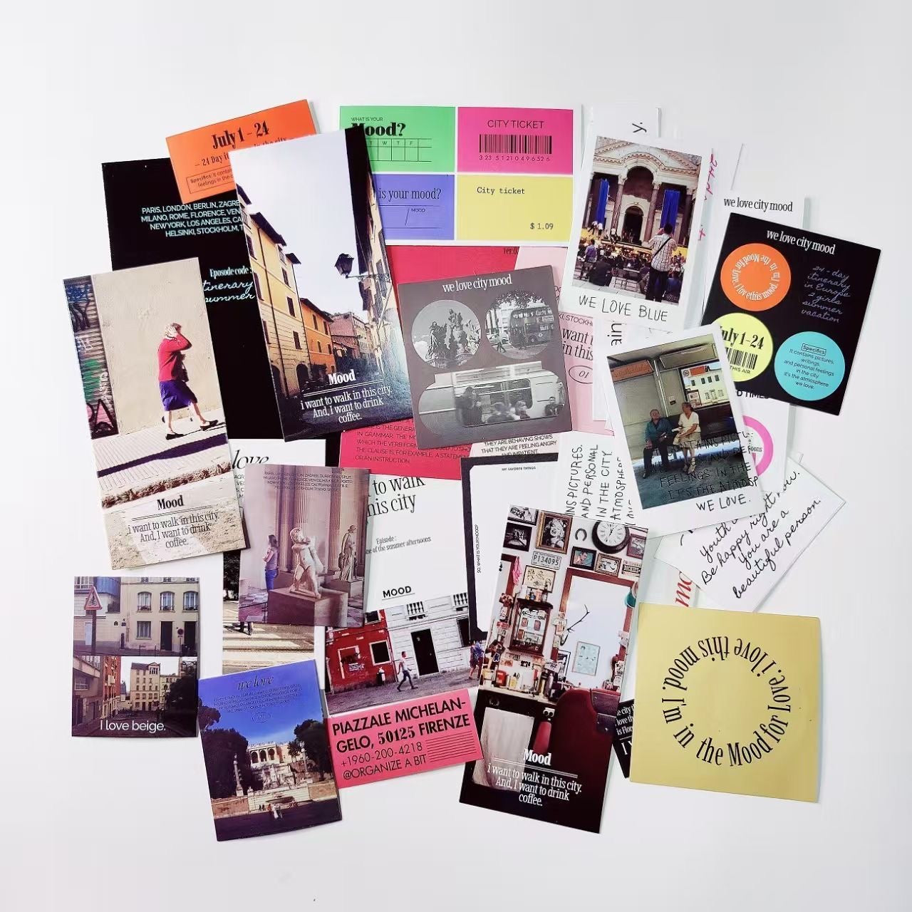 Aesthetic Mood Theme Sticker & Design Paper Pack | 30 Pcs