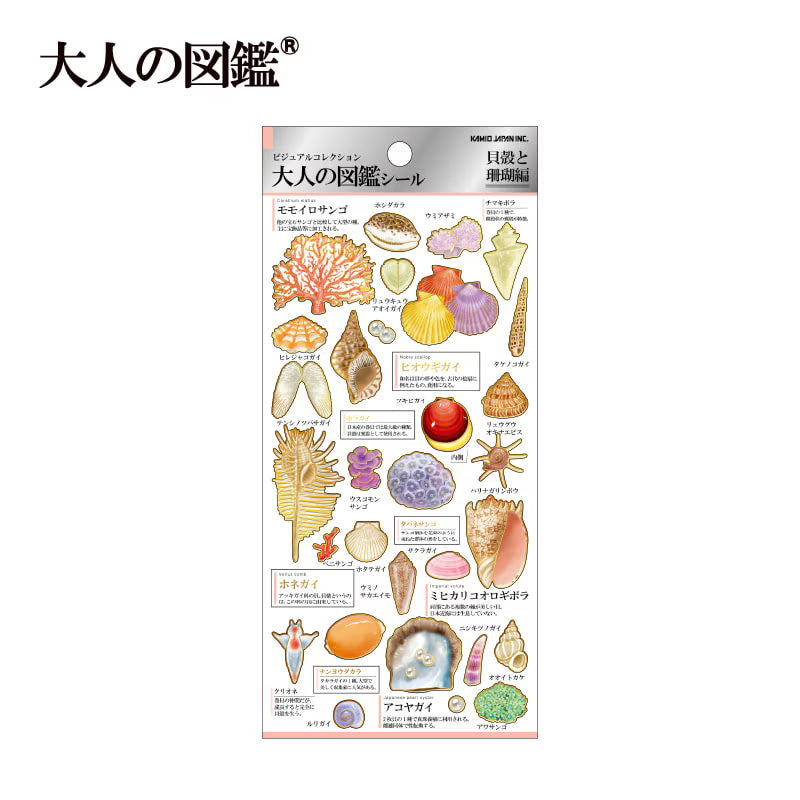 Kamio Adult Illustrated Picture Book Stickers - Shells and Corals