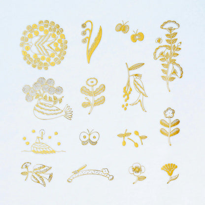 KITTA FLAKE Transfer Gold Foil Rub-On Sticker