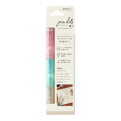MIDORI Join Dots 3-Color Dot Pen – Japanese Journaling Marker/ Highlighter