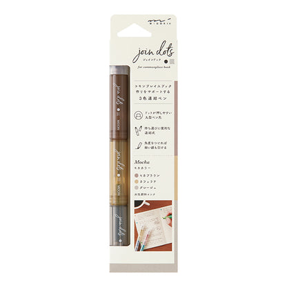 MIDORI Join Dots 3-Color Dot Pen – Japanese Journaling Marker/ Highlighter