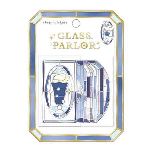 Stained Glass sticker pack (Set of 12) Dark Blue Soda