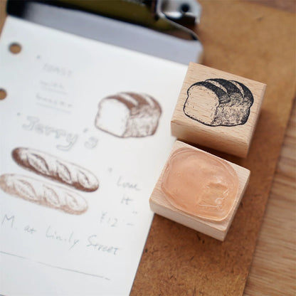 Vintage Bakery Bread & Dessert Wooden Rubber Stamp